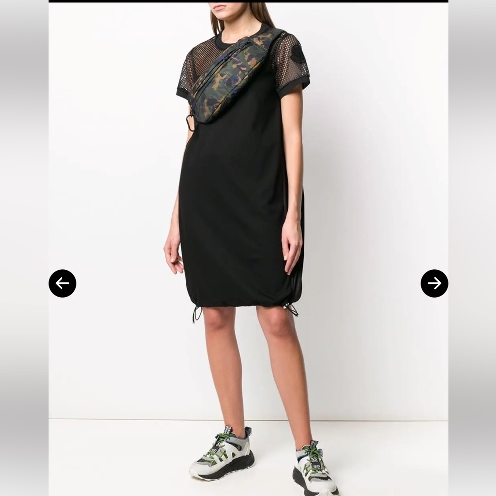 Moncler mesh panel t shirt dress